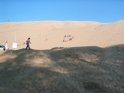 The sand just goes right up... it was really weird how steep it was
