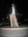 Working it on the fountain in Grocio Prado