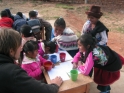 Christian with the kids at coloring time (this day was also a juice time)