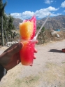 An amazing snow cone... mango and strawberry... mmm...