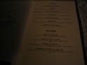 The menu at the restaurant where I tried alpaca... you can tell it's fancy because of the low-quality stylized font