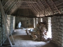 Inside one of the rebuilt houses on the way out