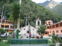 Waiting for my train in the plaza in Aguas Calientes